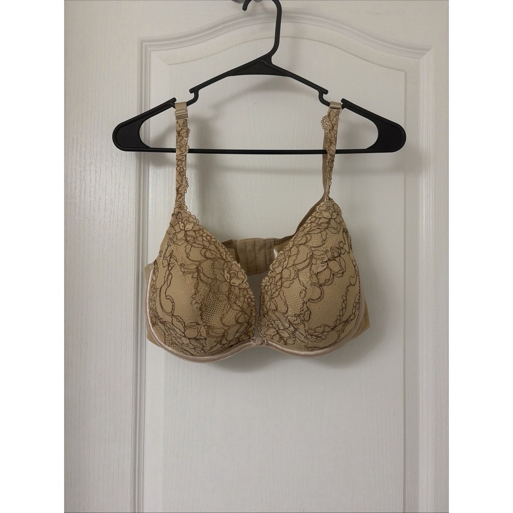 Cacique Beige Lace Lightly Lined Balconette Bra Size 40D